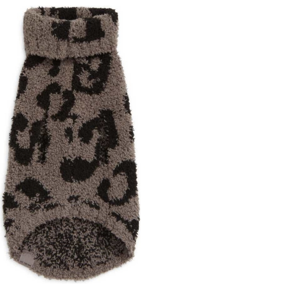 Barefoot dreams cozy chic leopard dog sweater L - Picture 2 of 3